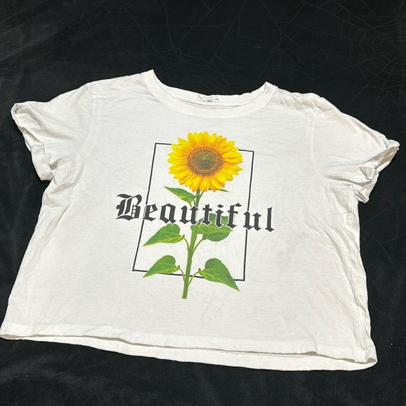 Ardene Tops - Beautiful Sunflower Crop Top, Med